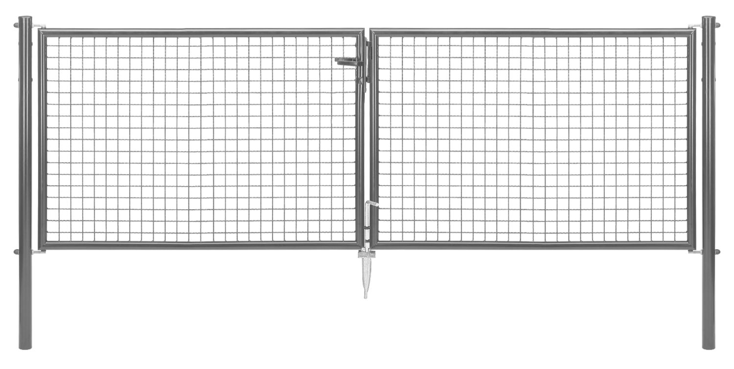 Alberts Sichtschutzzaun anthrazit, zinkphosphatiert, Ø 42 mm x 4004 mm, Pfosten Ø 76 mm Produktabbildung