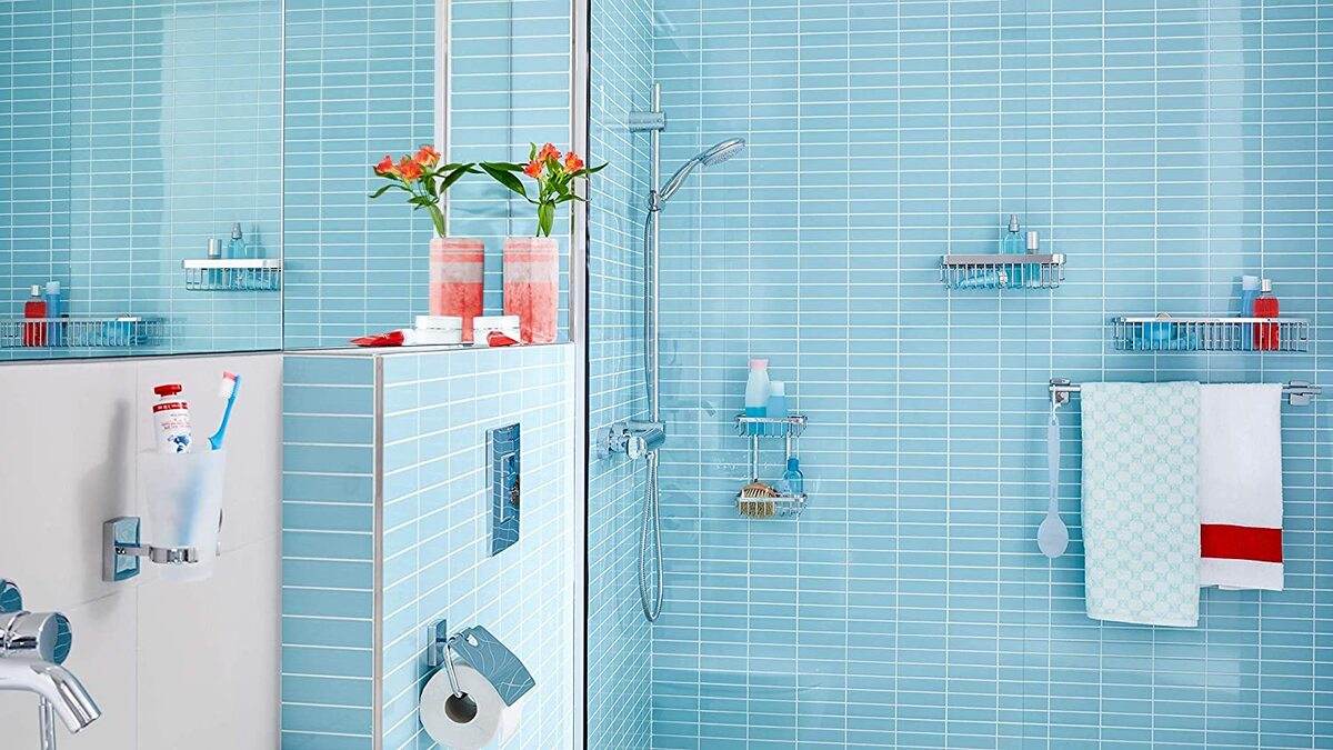 tesa Aluxx Duschkorb, inkl Klebelösung, Ohne Bohren, Aluminium, Rostfrei Produktabbildung 6