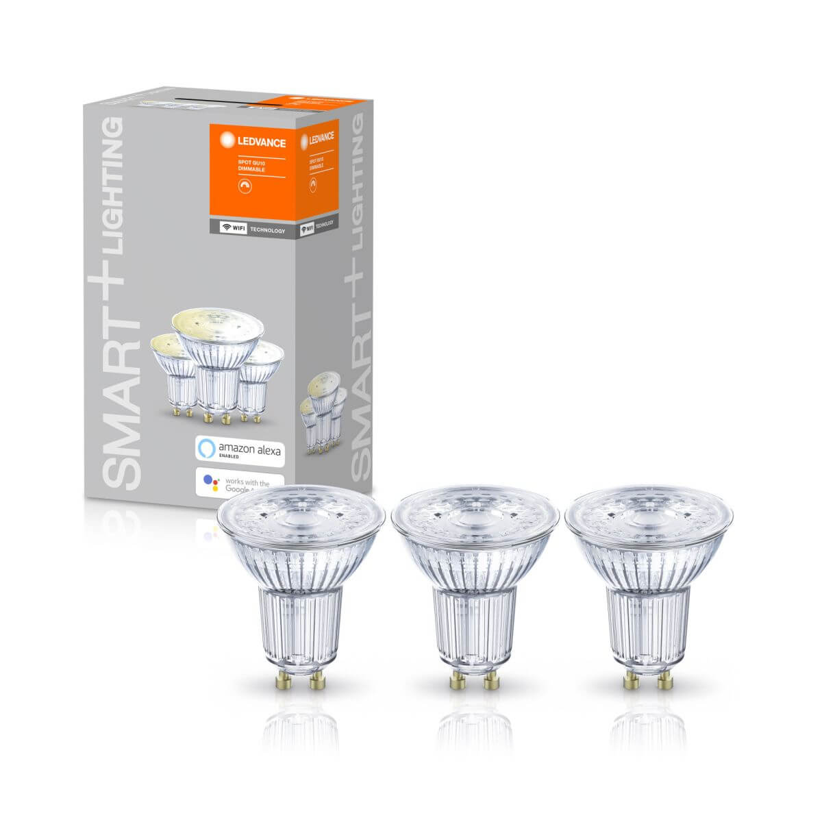 Ledvance 3er-Pack SMART+ WiFi LED GU10, 5 W = 40 W, 350 lm, Warmweiß, 2700 K, Dimmbar Produktabbildung 1