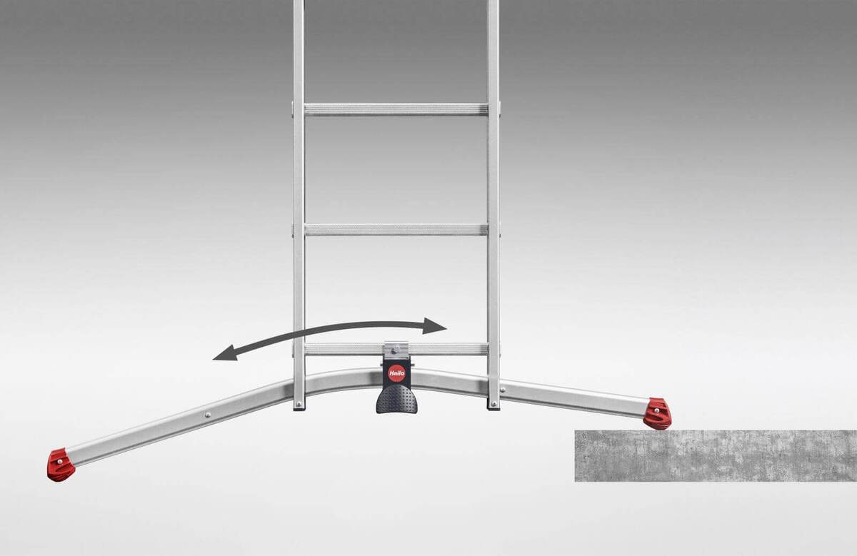 Hailo 2A-Ware ProfiLOT Aluminium-Teleskopleiter, gratis Einhängetritt, Kombi-Leiter 2x9 + 1x8 Stufen Produktabbildung 3