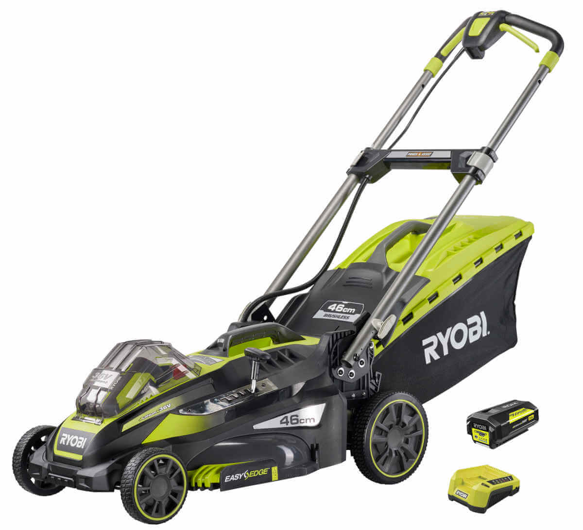 RYOBI RLM36X46H5P 36 V Akku-Rasenmäher mit Akku & Ladegerät + Mulchkeil | 46 cm Schnittbreite Produktabbildung 1