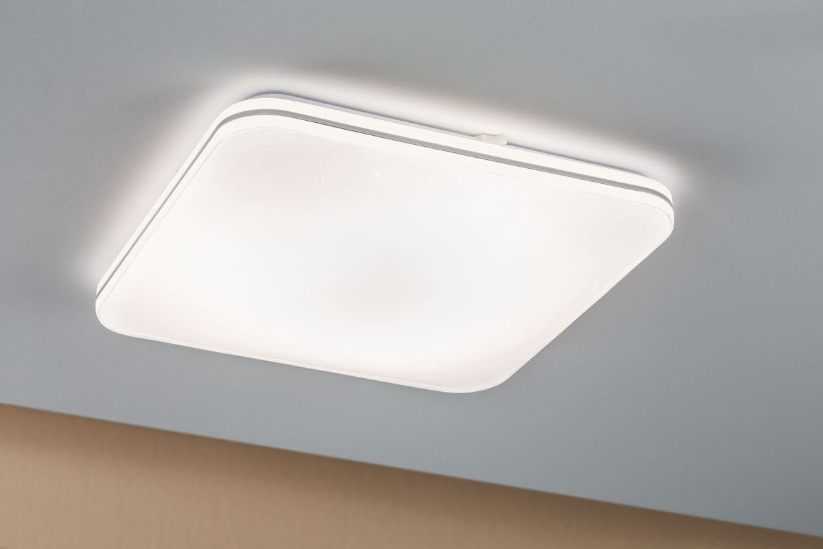Paulmann Deckenleuchte Costella LED eckig 22W Weiß Sternenhimmel Warmweiß bis Kaltweiß Produktabbildung 3