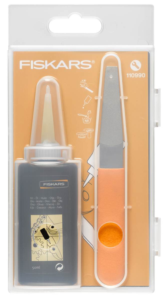 Fiskars Pflegeset für Gartengeräte | Dimantfeile + Pflege-Öl (Set) Produktabbildung 4