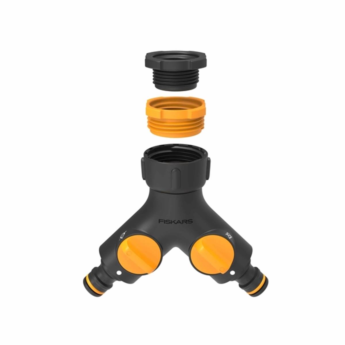 Fiskars 2-Wege-Ventil MULTI, für Wasserhahn Ø 21 - 33,3 mm 1|2 - 1", Doppelhahnverbinder Produktabbildung 2