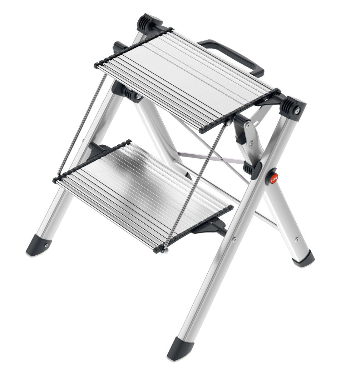 Hailo MK80 Komfort-Klapptritt ComfortLine mit 2 Stufen mit Anti-Rutsch-Riffelung, flach verstaubar Produktabbildung