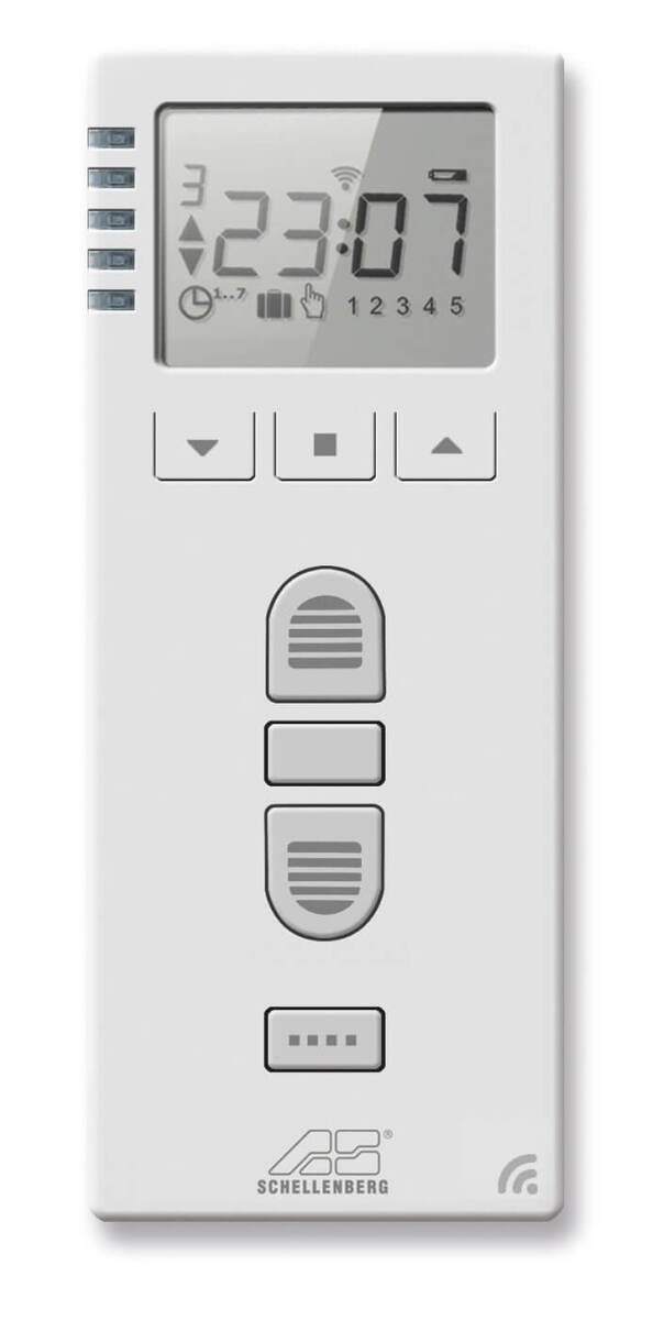 Schellenberg Funk-Zeitschaltuhr PREMIUM | Bis zu 25 Antriebe steuern | Rolladen-Fernbedienung Produktabbildung