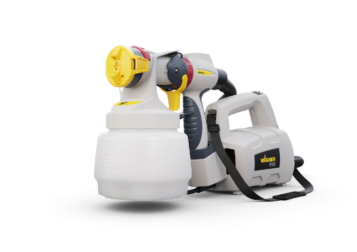 Wagner W 450 Farbsprühgerät für Wandfarbe, zum Umhängen, 1300 ml Behälter Produktabbildung