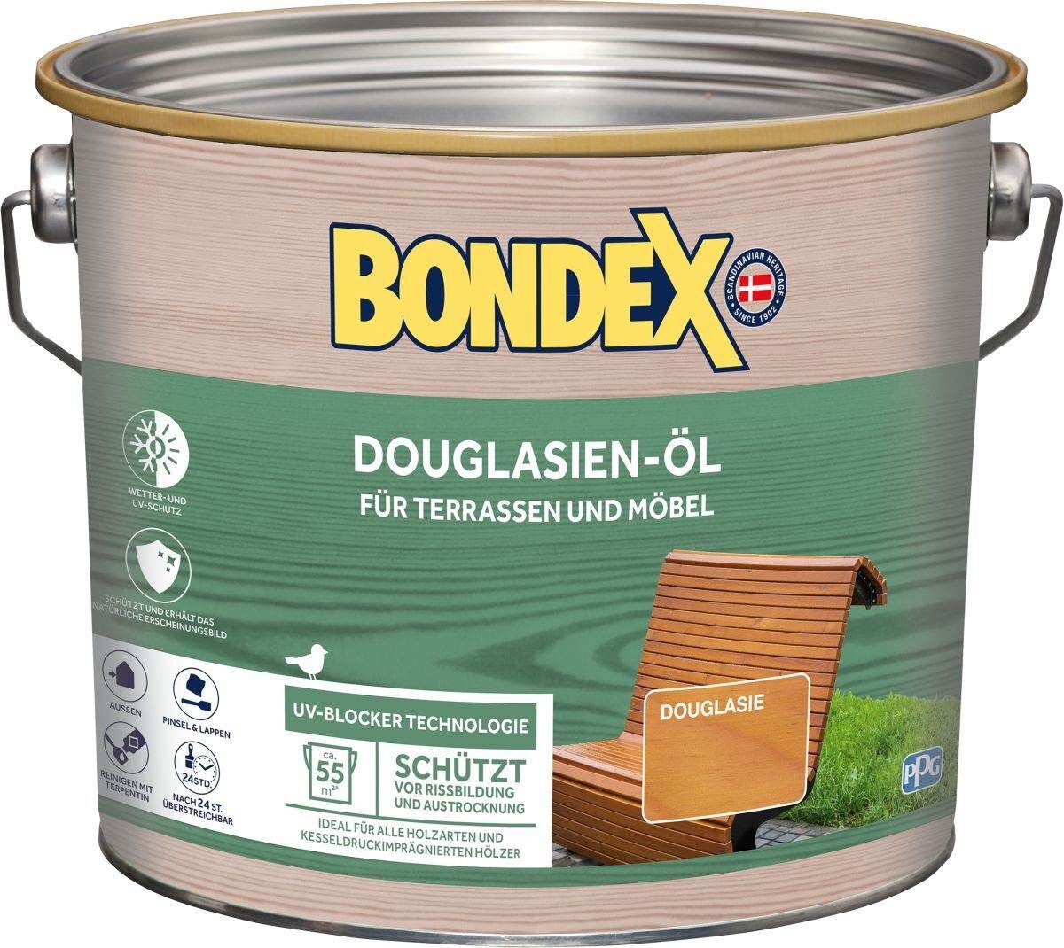 BONDEX Gartenholz Douglasien-Öl, Wasser-stop Abperleffekt, Wetterschutz, UV-Schutz, 2,5 l Produktabbildung