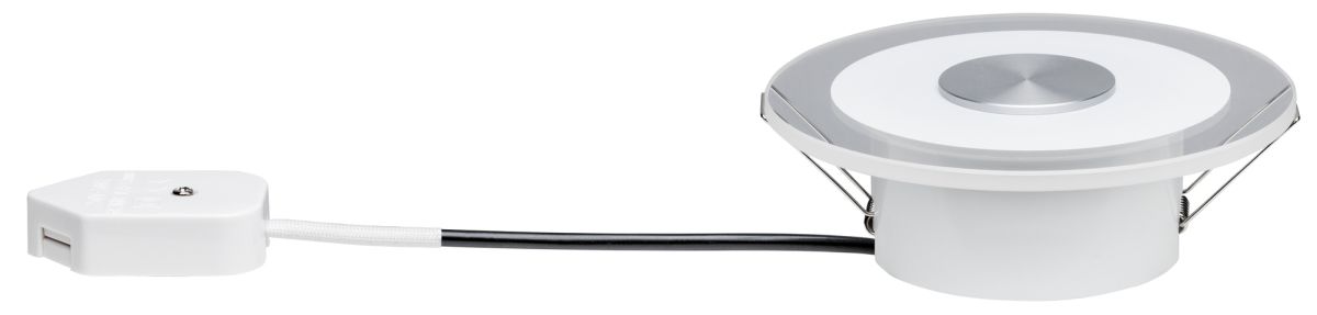 Paulmann LED-Einbauleuchte Whirl | rundes LED-Einbaupanel | Satin | inkl Leuchtmittel mit 3000 K Produktabbildung 2