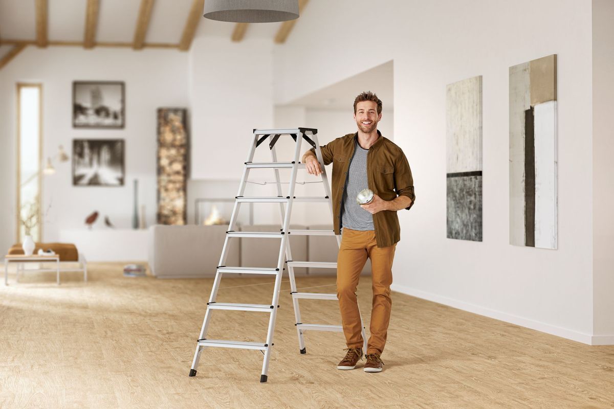 Hailo D60 StandardLine Alu-Sicherheits-Doppelstufenleiter | 5-7 Stufen Produktabbildung 6