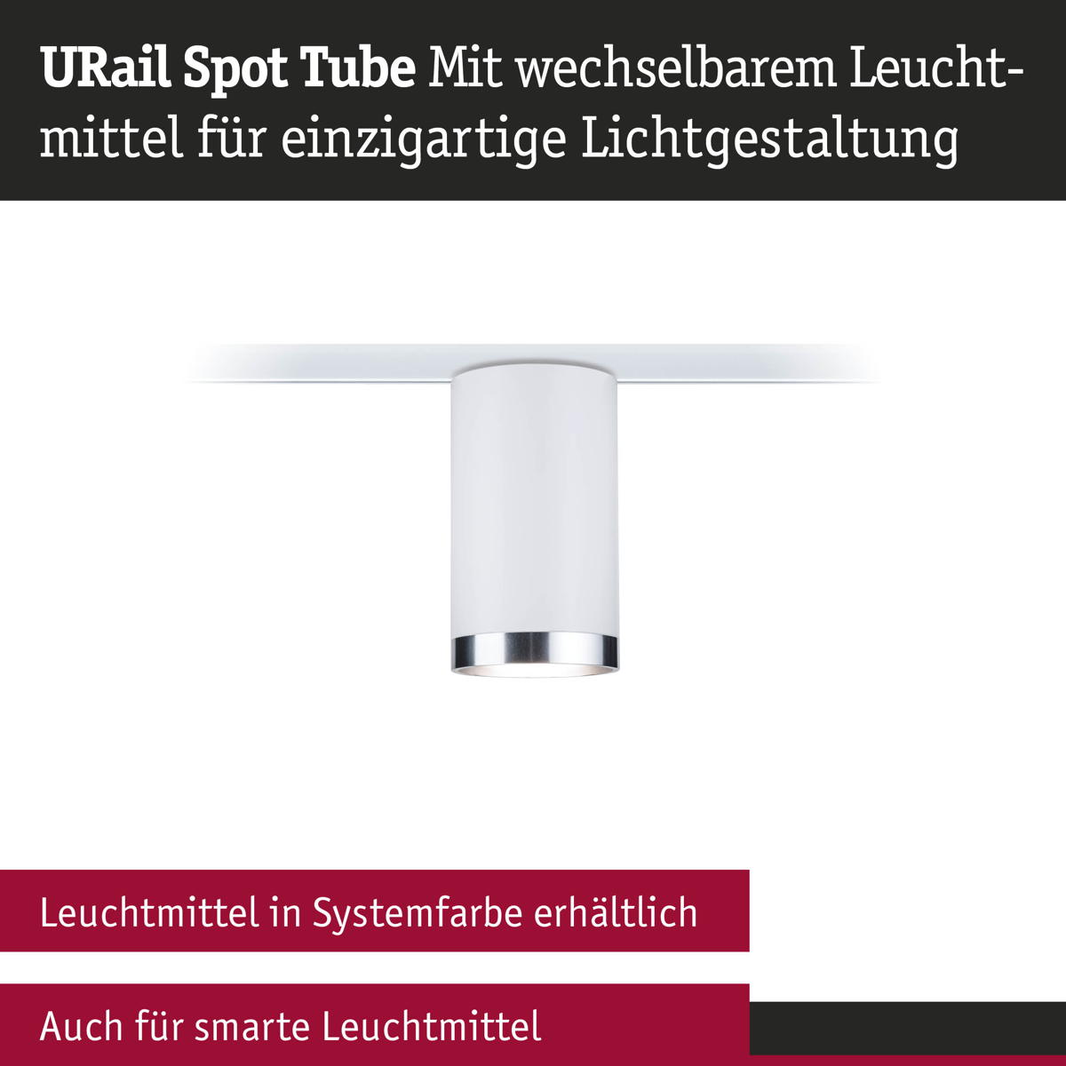 Paulmann URail Spot Tube in Signalweiß GU10 Produktabbildung 9