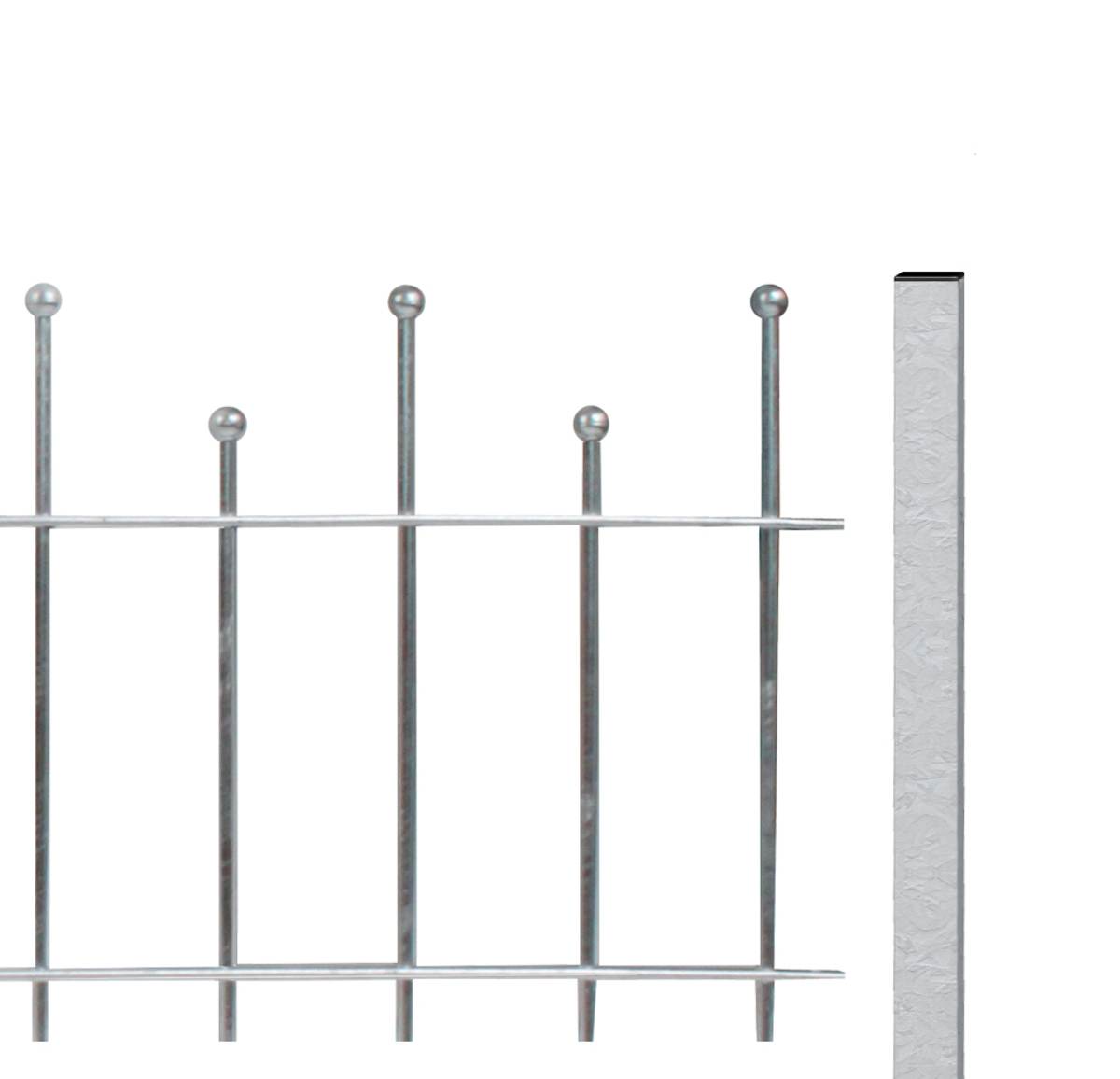 Alberts Komplettset Madrid, zum Einbetonieren, Feuerverzinkt, Länge 10 m, Höhe 49,5 cm, Schmuckzaun Produktabbildung