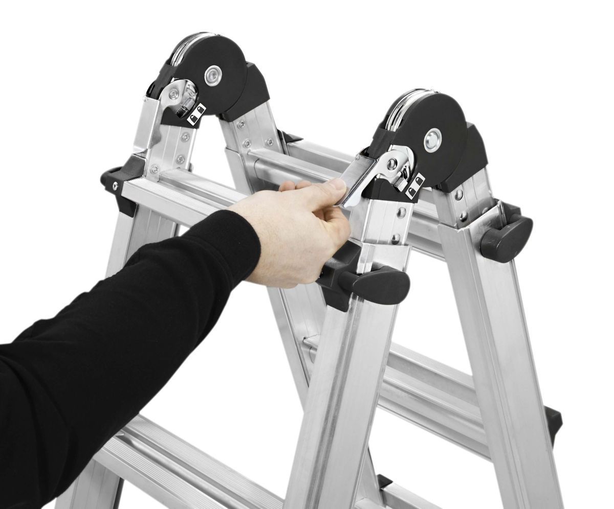 Hailo M80 Alu-Multifunktions-Teleskopleiter in verschiedenen Größen, 4-teilig & zusammenschiebbar Produktabbildung 5