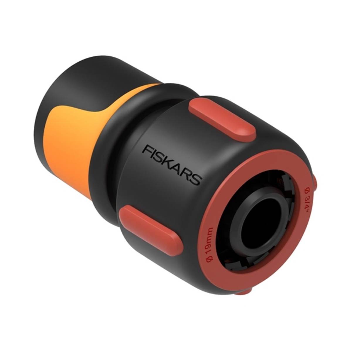 Fiskars Schlauchanschluss FLOW Ø 19 mm 3|4", Schlauchverbinder, Snap-On|Off & SoftGrip Produktabbildung