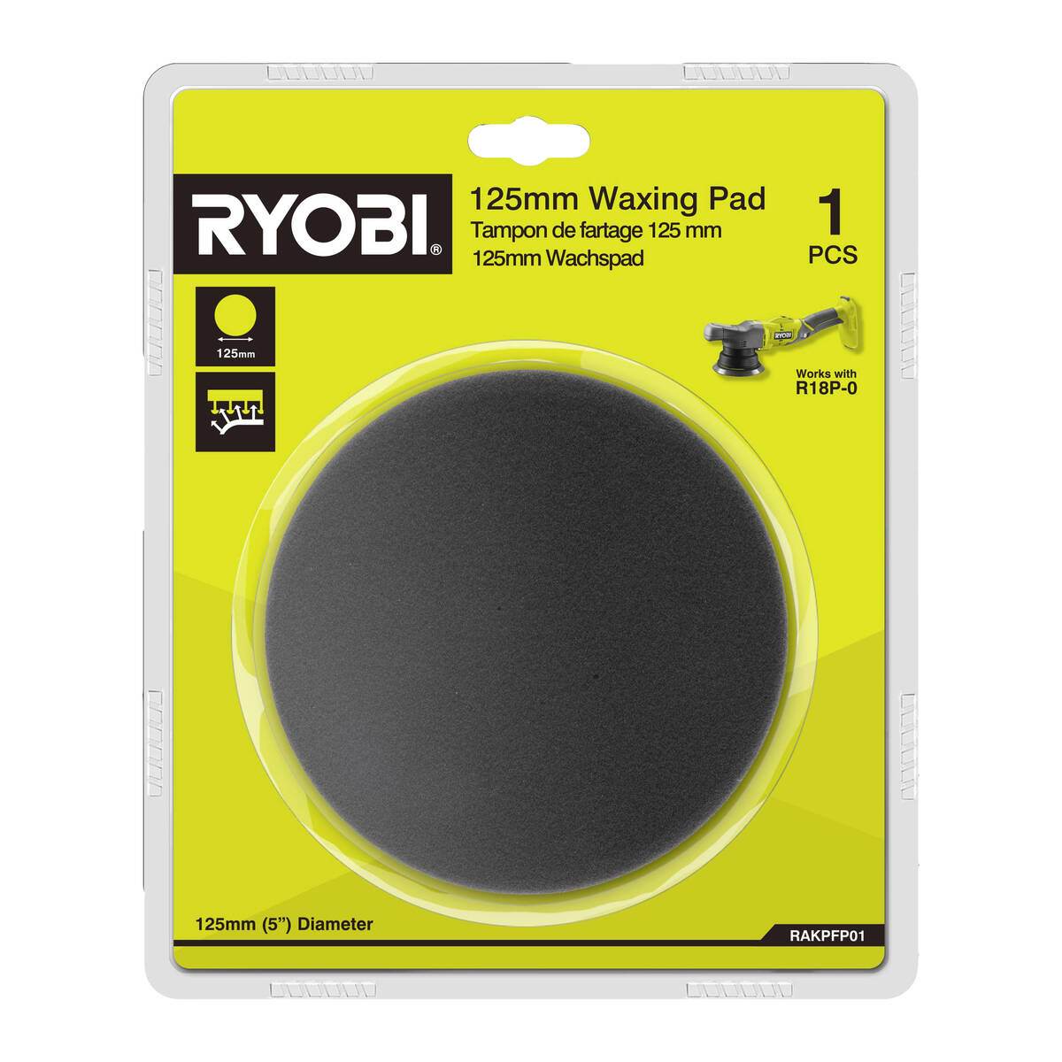 Ryobi Wachspad RAKPFP01, 125 mm, passend für R18P-0, mit Klettverschluss Produktabbildung
