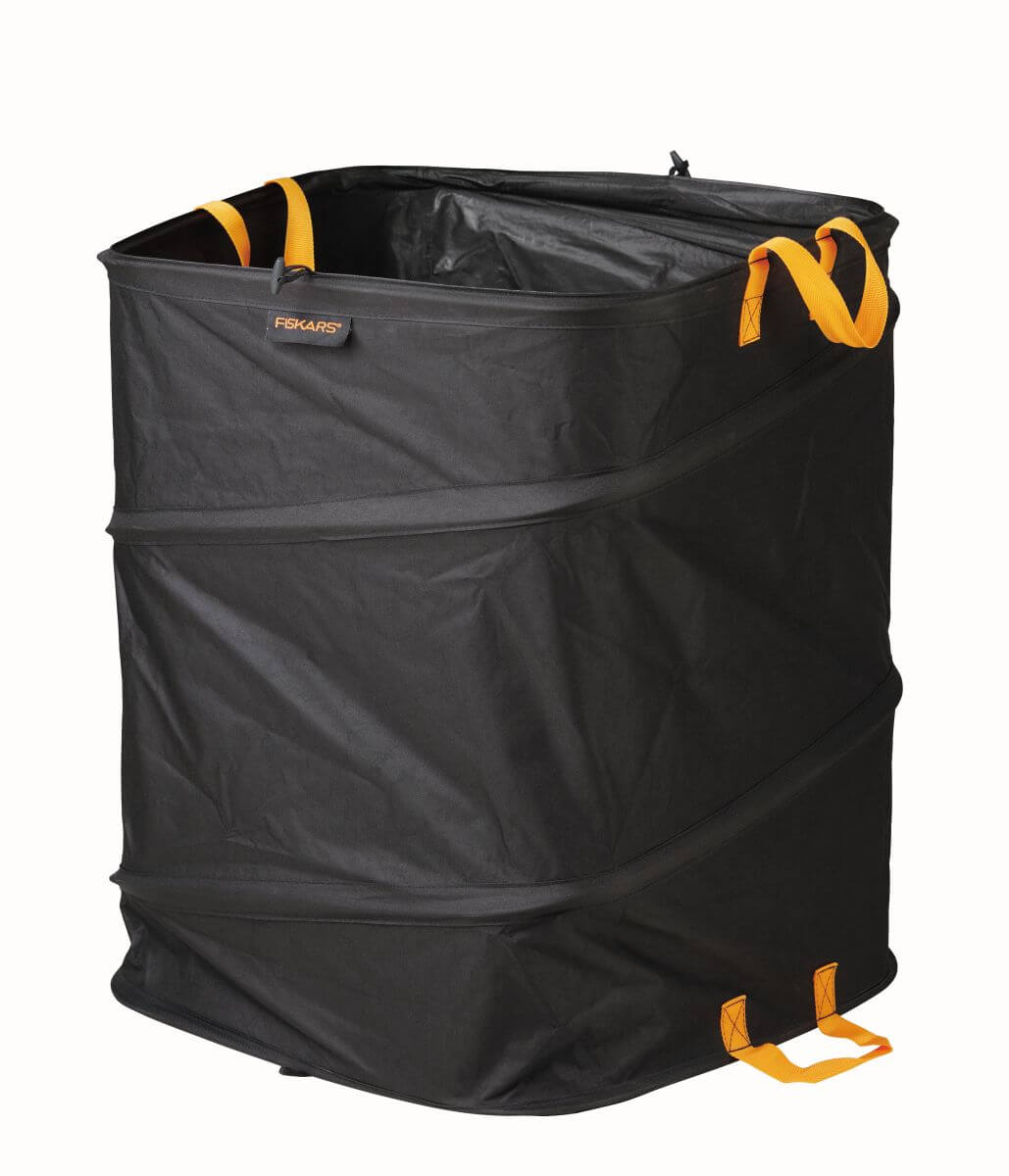 Fiskars Ergo Gartensack PopUp, Gartenabfallsack in schwarz, Laubsack für draussen, 219 L Produktabbildung