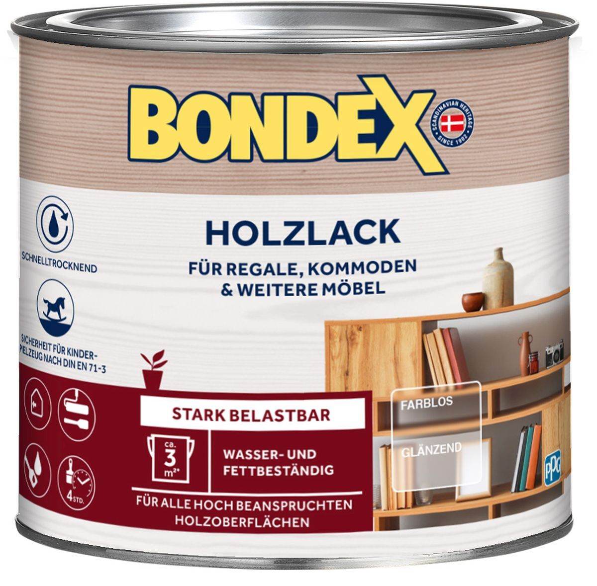 BONDEX Holzlack, Möbellack, Glänzend, 0,25 l Produktabbildung