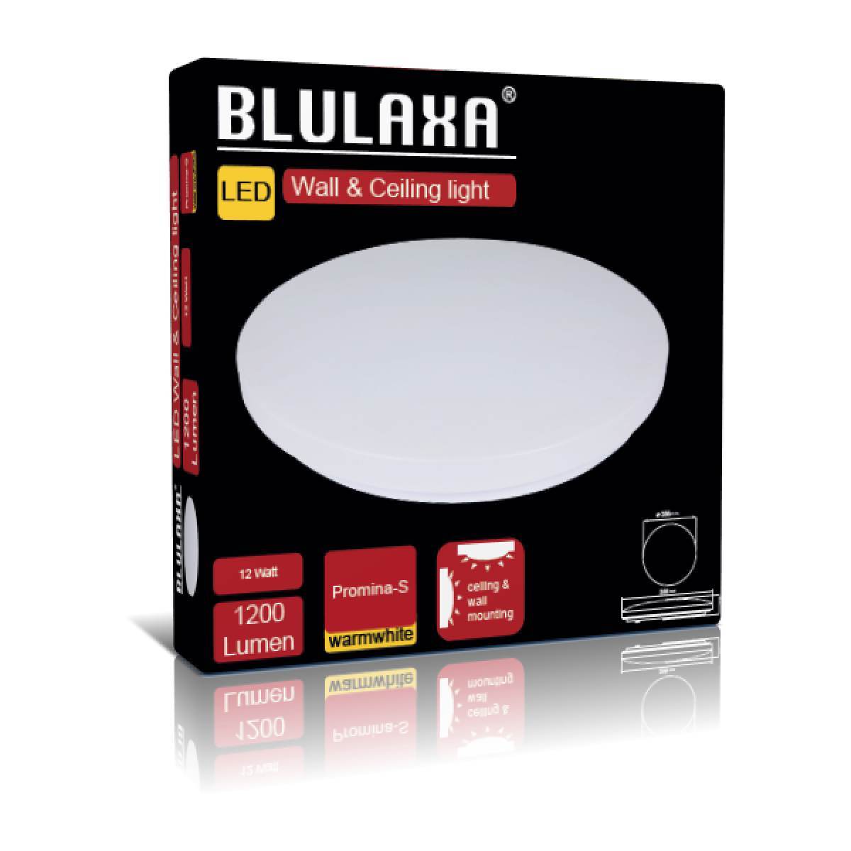 Blulaxa LED Wand- und Deckenleuchte Promina-S in Weiß | 3000K | Warmweiß | 1000 lm | Flach | IP20 Produktabbildung 2