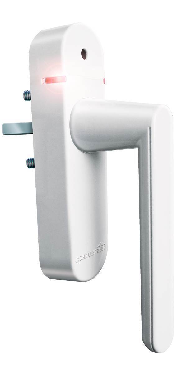 Schellenberg Fenstergriff mit Alarmfunktion, 32-43 mm Stiftlänge, 118 dBA, mit Batterien, Weiß Produktabbildung 2