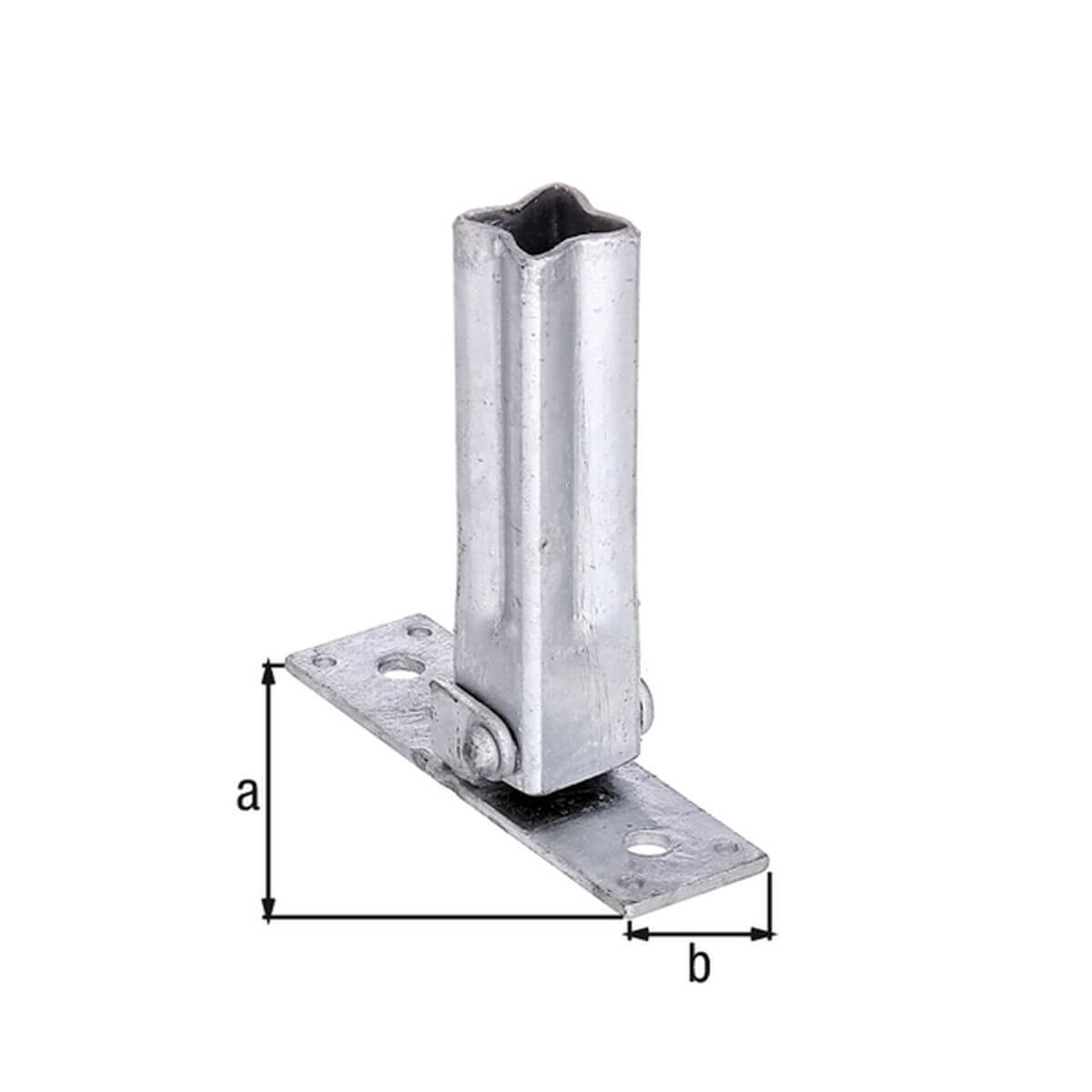 Alberts Handlaufstütze für Universalpfosten, feuerverzinkt, verstellbar 90 - 45° Produktabbildung 3