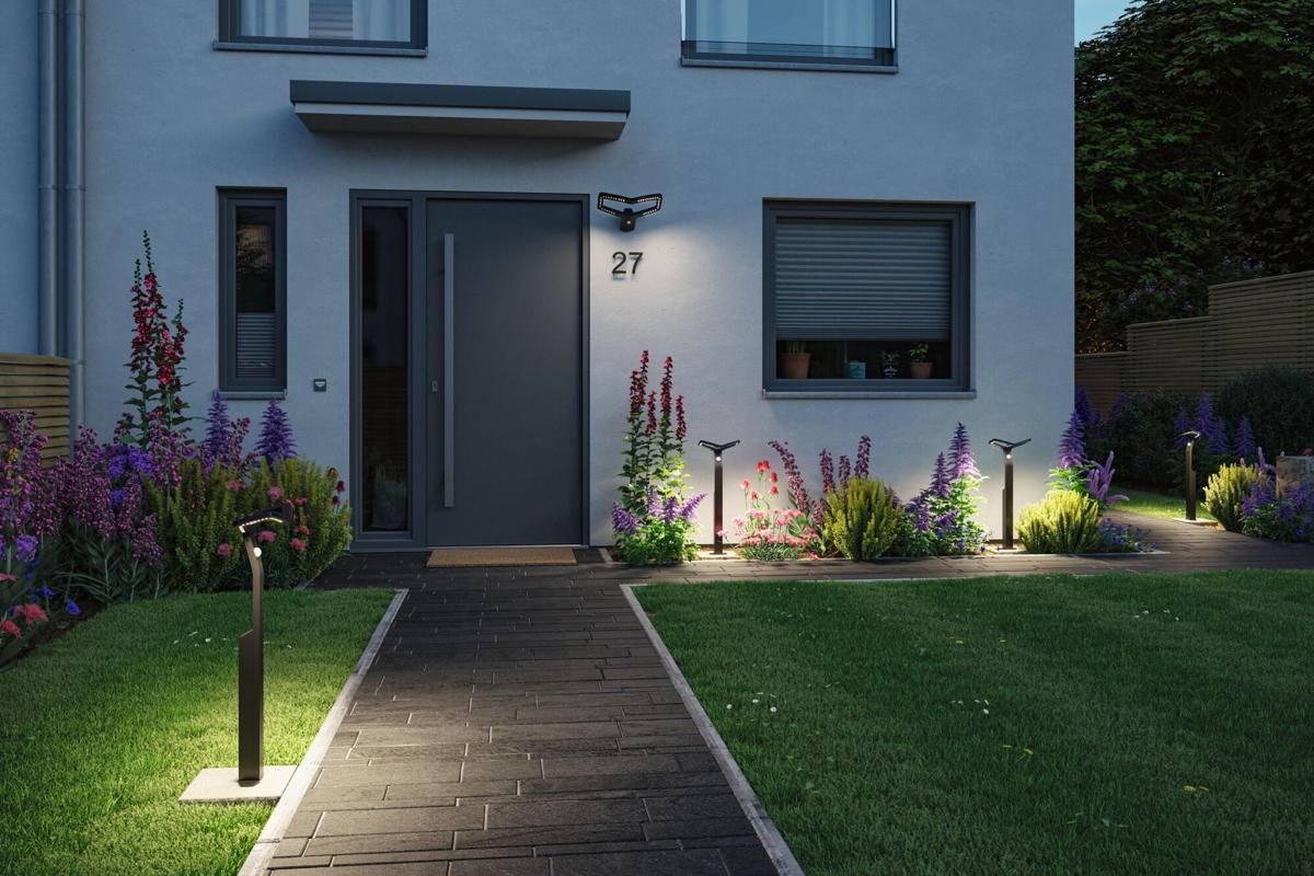 Paulmann LED Pollerleuchte Alara in Anthrazit 10W 450lm IP44 mit Bewegungsmelder und Dämmerungssensor Produktabbildung 5