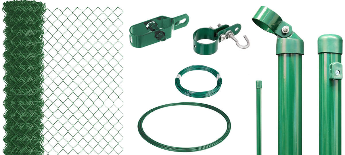 Alberts Maschendrahtzaun Komplettset zum Einbetonieren, Grün, 100 cm hoch, 15 m lang Produktabbildung