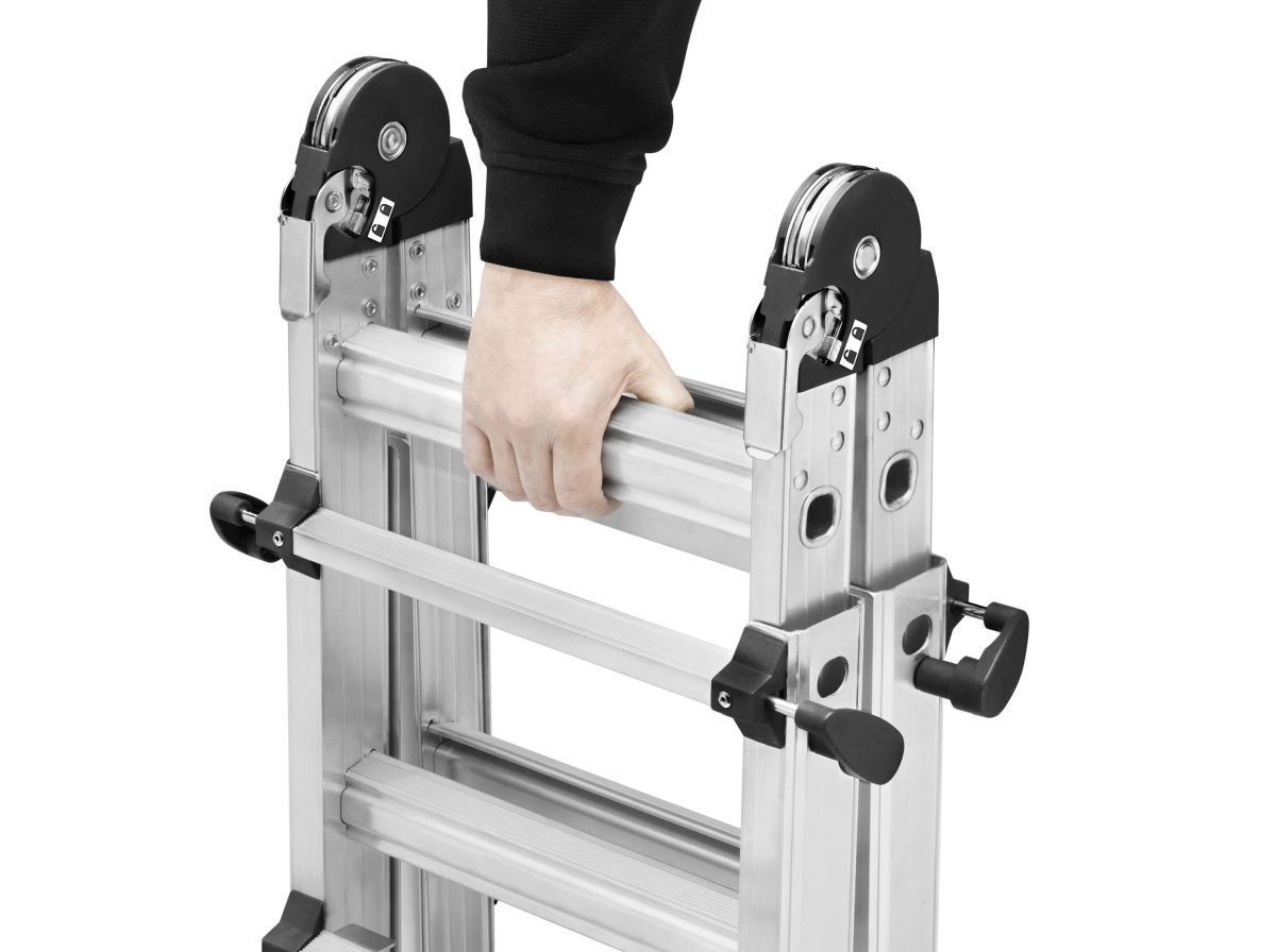 Hailo M80 Alu-Multifunktions-Teleskopleiter in verschiedenen Größen, 4-teilig & zusammenschiebbar Produktabbildung 4