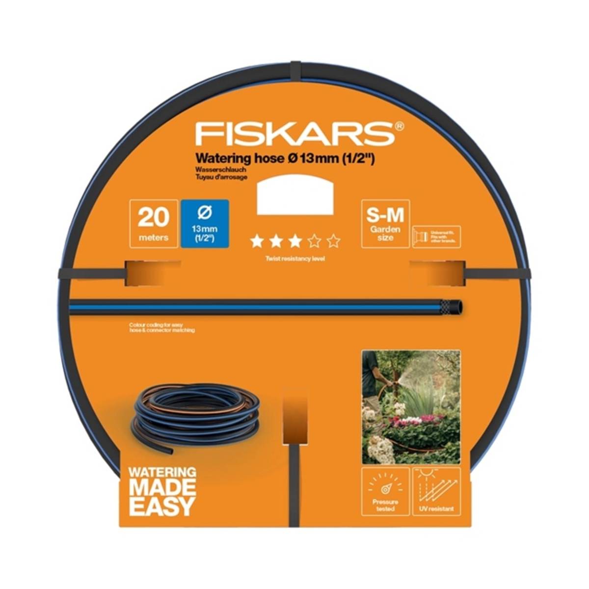 Fiskars Wasserschlauch, Länge 20 m, Ø 13 mm 1|2", UV-resistent, verwindungssteifer Gartenschlauch Produktabbildung 2
