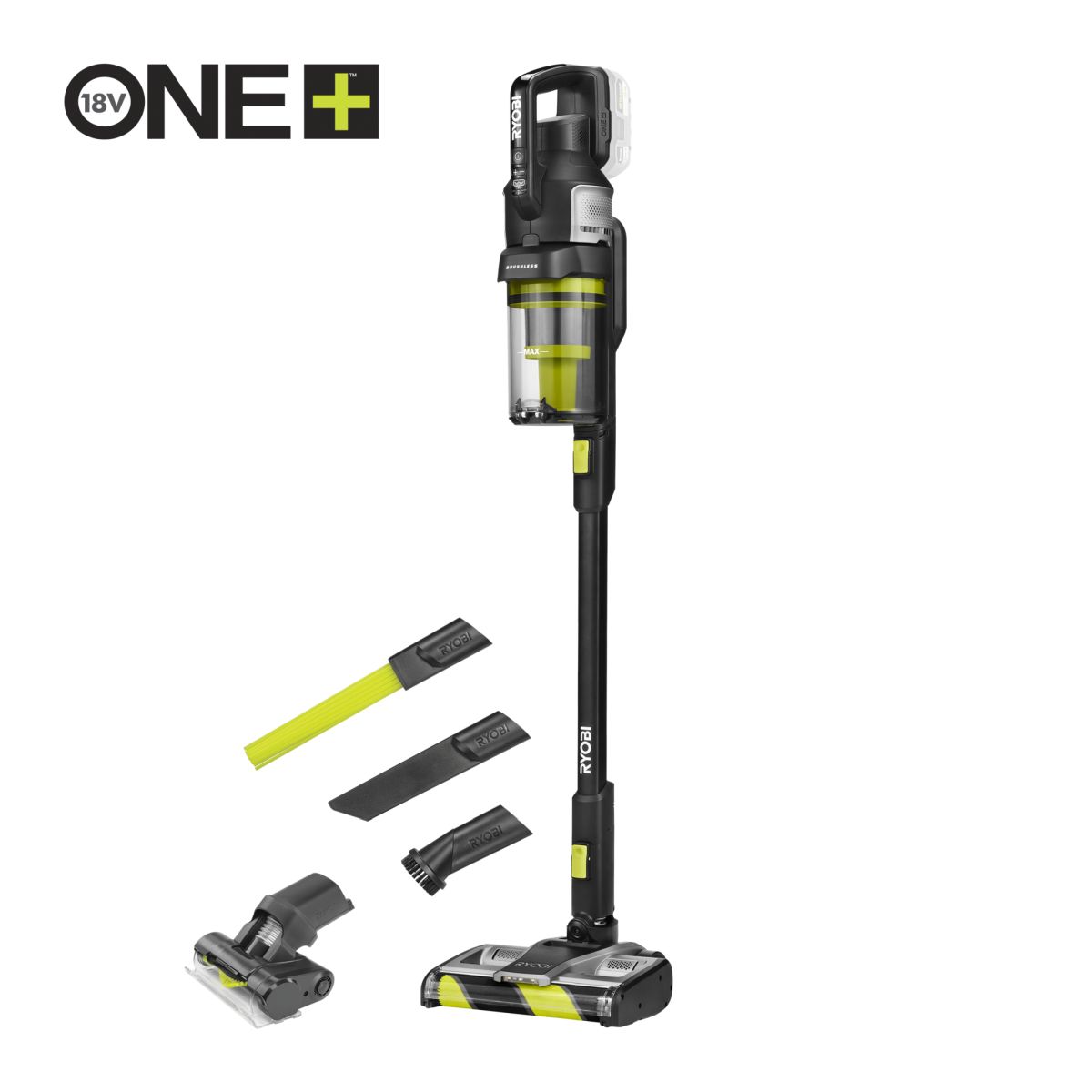 Ryobi Akku-Staubsauger 18V ONE+ RASV18BL-0, 135 AW, Brushless, HEPA 13, Tierhaar-Bodendüse, ohne Akku Produktabbildung
