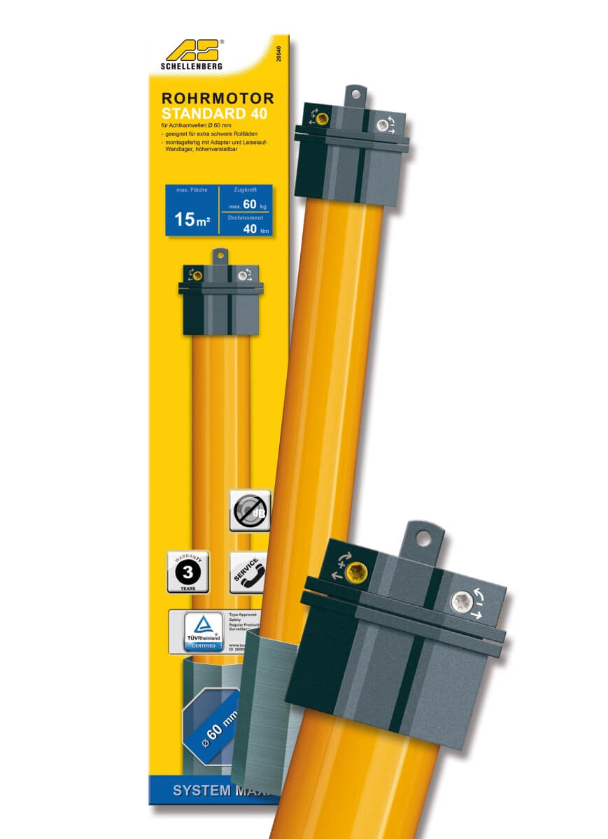 Schellenberg Rohrmotor Standard Maxi, Rolladenmotor mit mechanischer Endlageneinstellung, 15,0 m² Produktabbildung