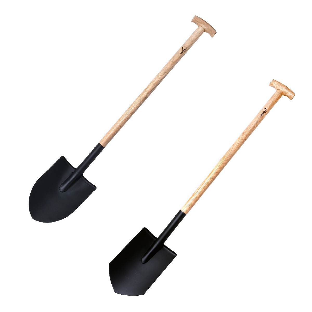 siwitec Gartenspaten Set Holz, Spaten spitz + Rundspaten, Holzstiel aus Esche Produktabbildung