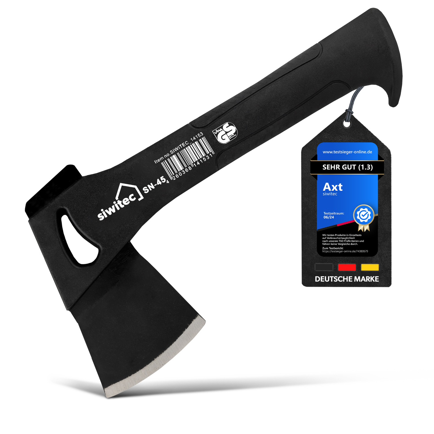 siwitec Nylonaxt SN-45, 450 Gramm Kopfgewicht inkl. Schnittschutz Produktabbildung