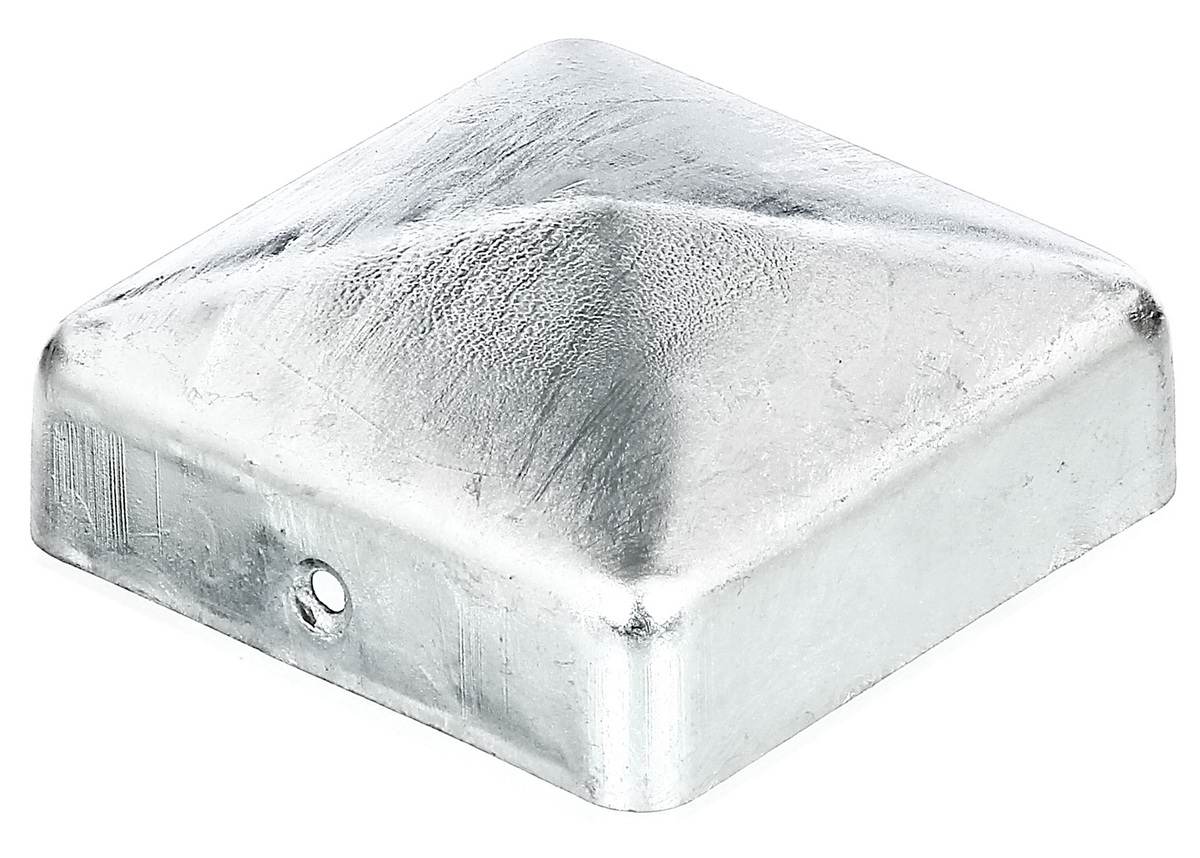 Alberts Pfostenkappe, Holzpfosten eckig, versenkte Schraublöcher, Stahl feuerverzinkt, Abdeckkappe Produktabbildung
