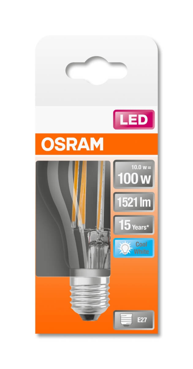 Osram LED STAR Classic A100, 10W = 100W, 1521 lm, E27, Neutralweiß (4000 K), Filament, Retrofit Produktabbildung 2