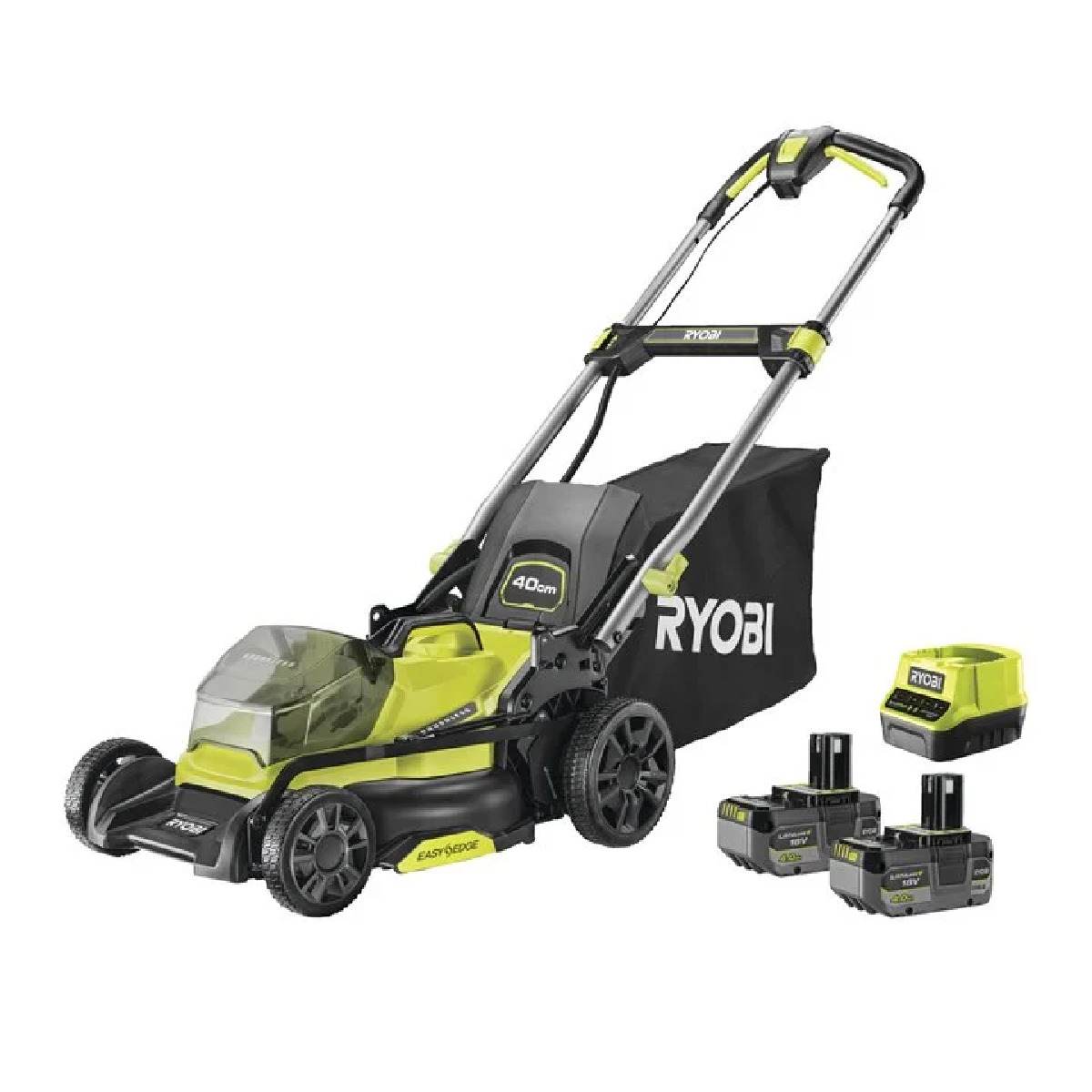 Ryobi 2A Ware Akku-Rasenmäher 18V 2x 4,0 Ah Akku Ladegerät Rasenmäher One+ Akku Mulch Produktabbildung