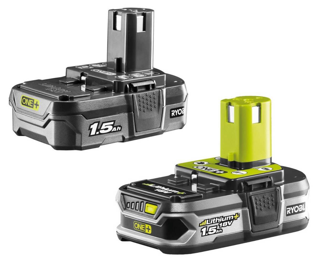 Ryobi ONE+ 18 V Ersatzakkus, 2 Stück 1,5 Ah Li-ion Akku, Modell RB18L15B und RB18L15 Produktabbildung