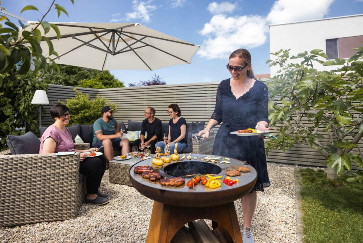 Feu du Jardin Gartenfeuer TOPUP rost mit Edelstahlplatte, Feuerstelle, ohne Grillrost und Schwenkarm Produktabbildung 9