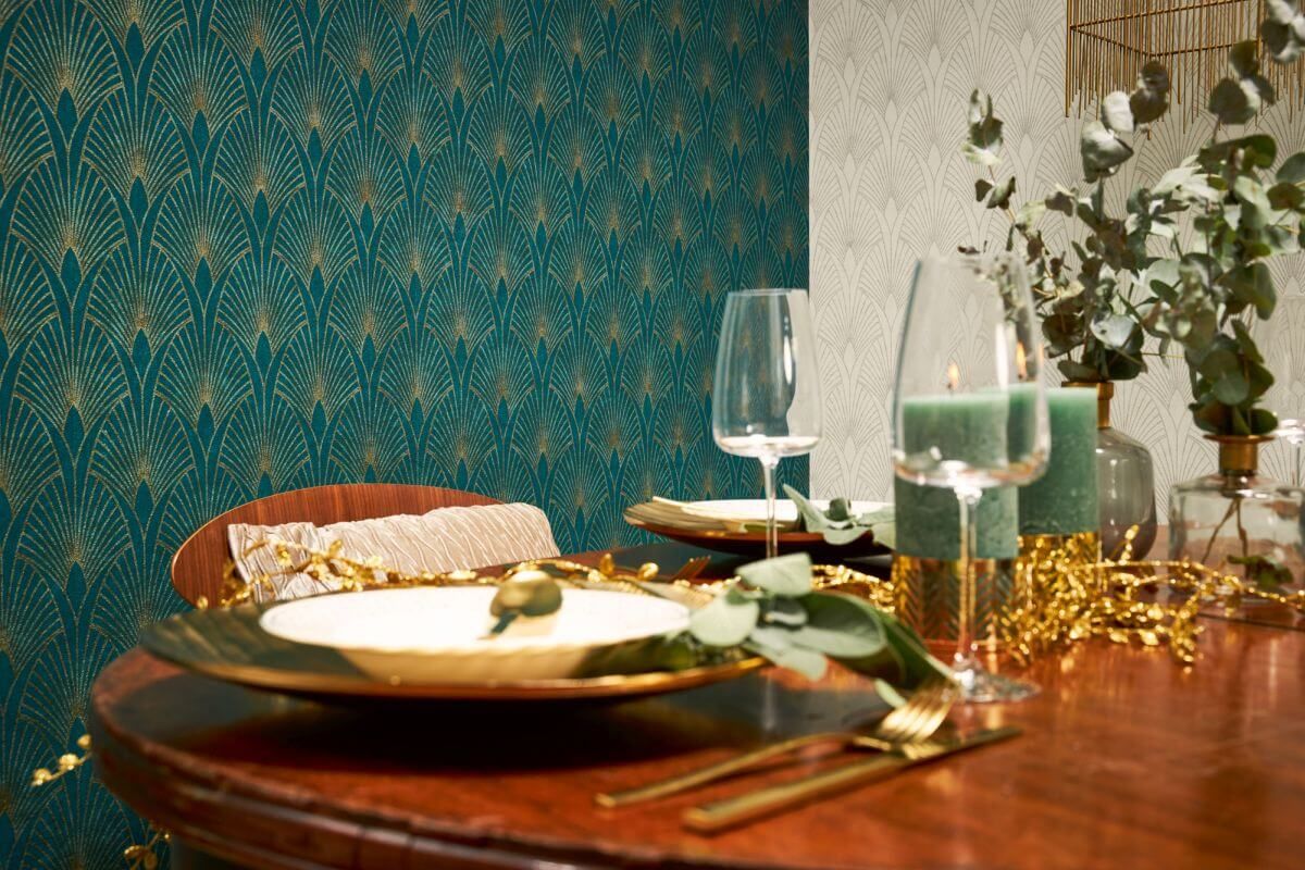 AS Creation Tapete | Geometrisches Muster Metallic Blau Grün | New Walls Produktabbildung 4