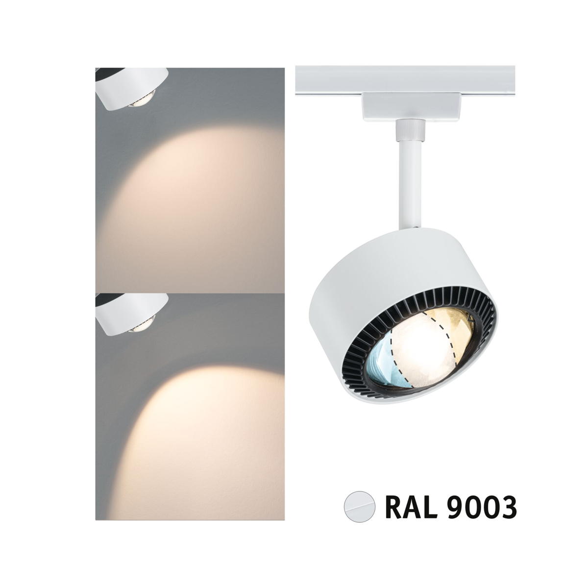 Paulmann URail LED Spot Aldan in Signalweiß und Schwarz 8W 500lm Produktabbildung 1