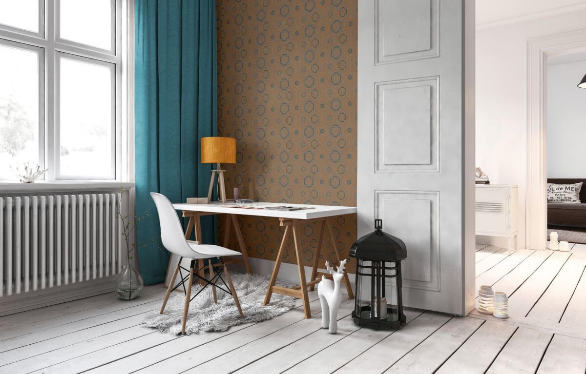 AS Creation Tapete | Geometrisches Muster Orange Blau Braun | Ethnic Origin Produktabbildung 5