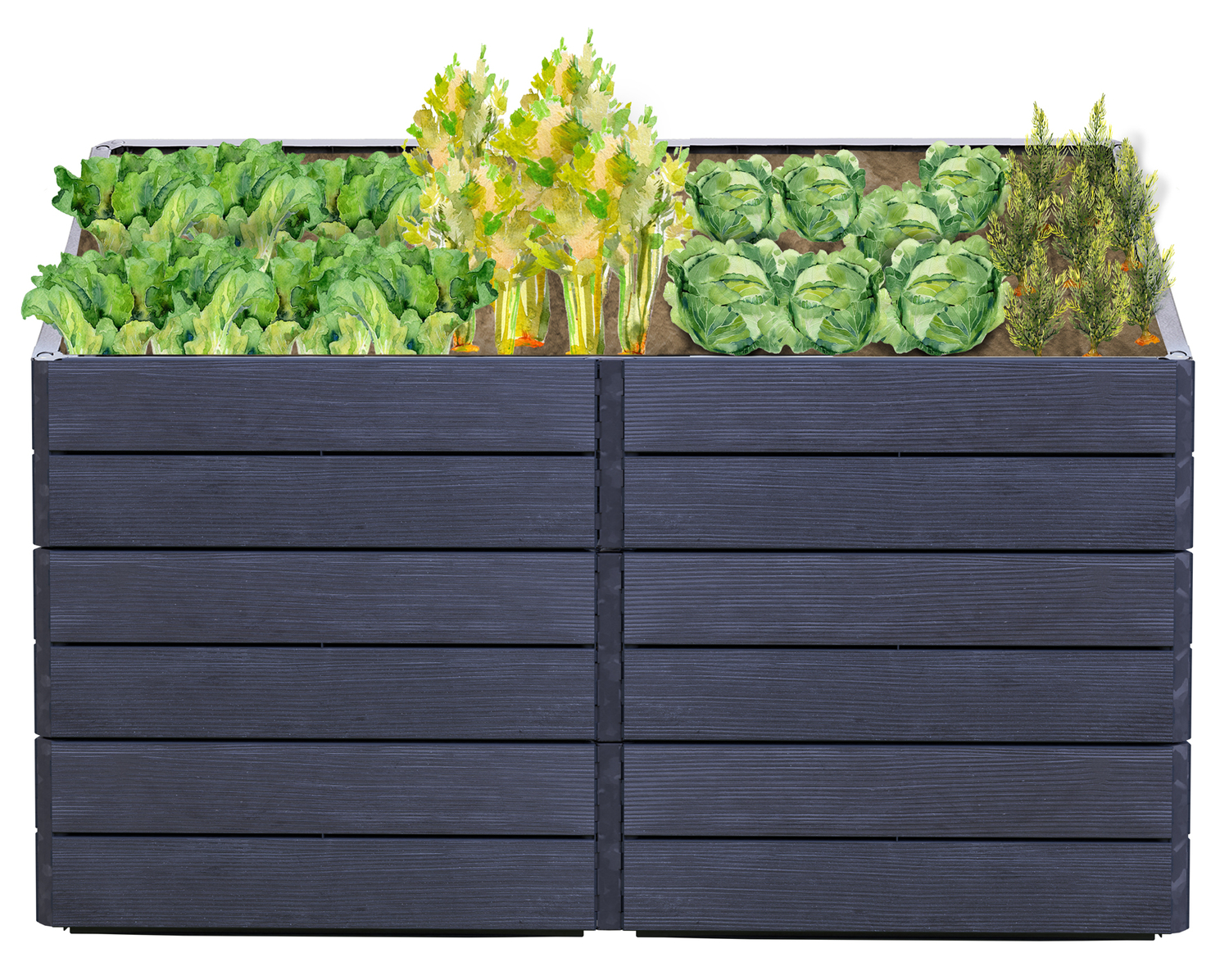 Garantia Ergo Quadro 2 L 75 Hochbeet, Wood, Kunststoff, 160 x 80 x 75 cm Produktabbildung