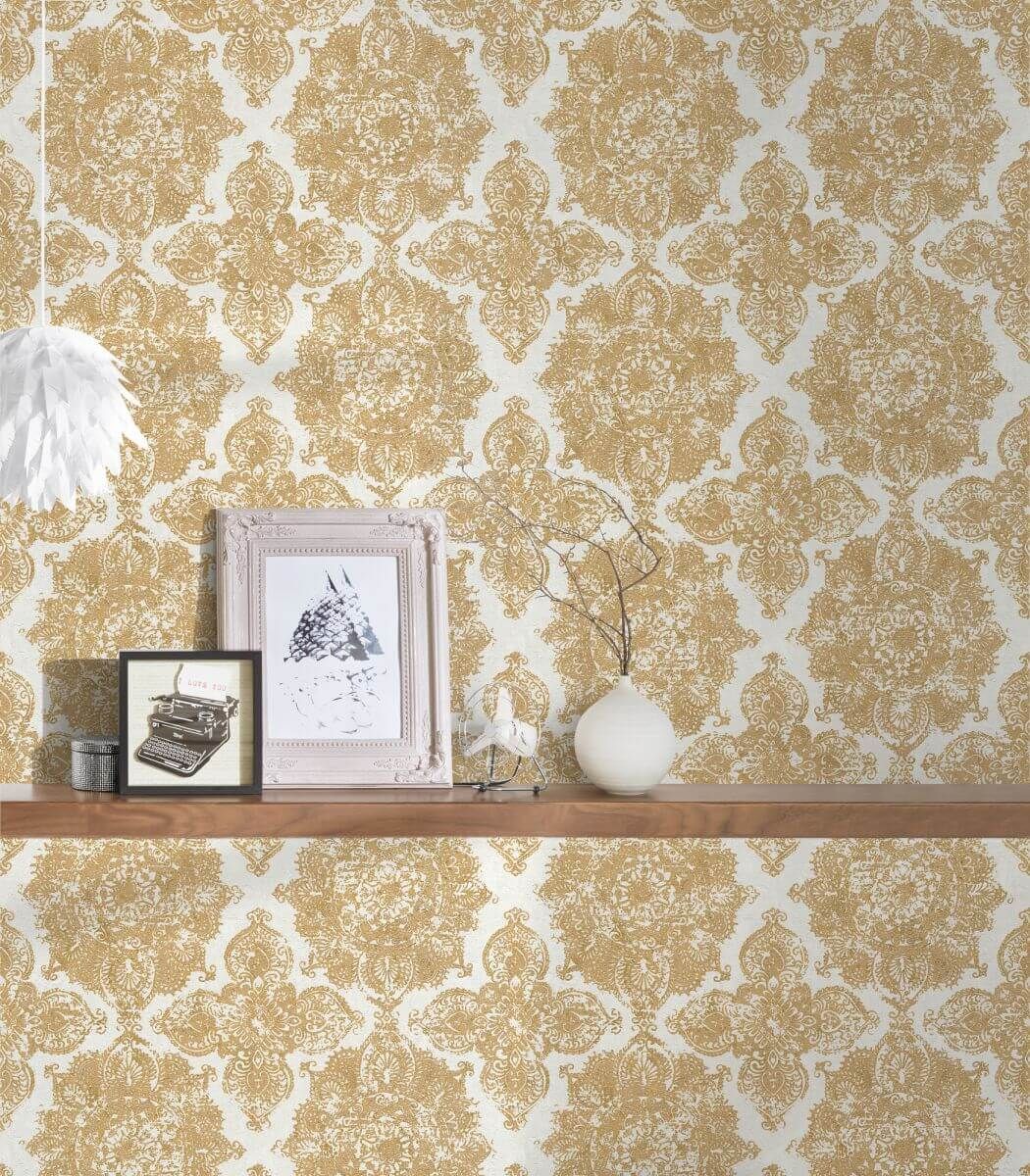 AS Creation Tapete | Barocktapete Metallic Weiß | Trendwall Produktabbildung 4