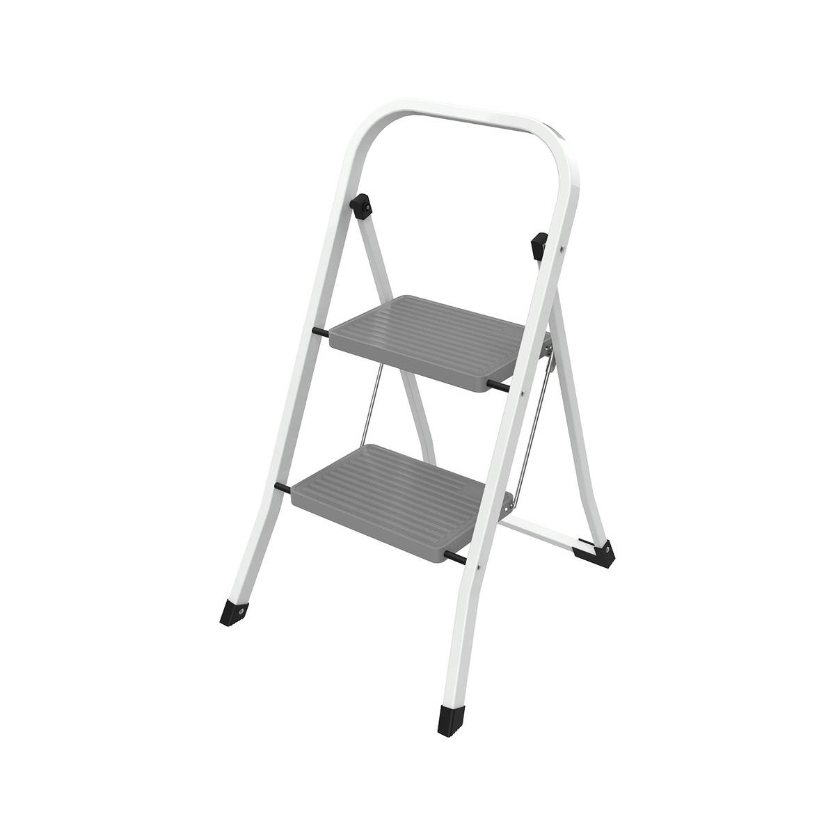 siwitec Klapptritt aus Stahl mit 2 Stufen, klappbarer Tritthocker, Klapphocker 150kg Produktabbildung