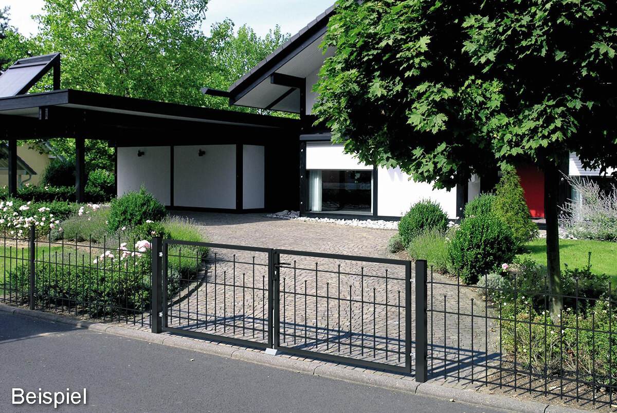 Alberts Zaun-Erweiterung Madrid, H: 735 mm L: 2 m, Anthrazit-Metallic, zum Einbetonieren, Zaun-Set Produktabbildung 2