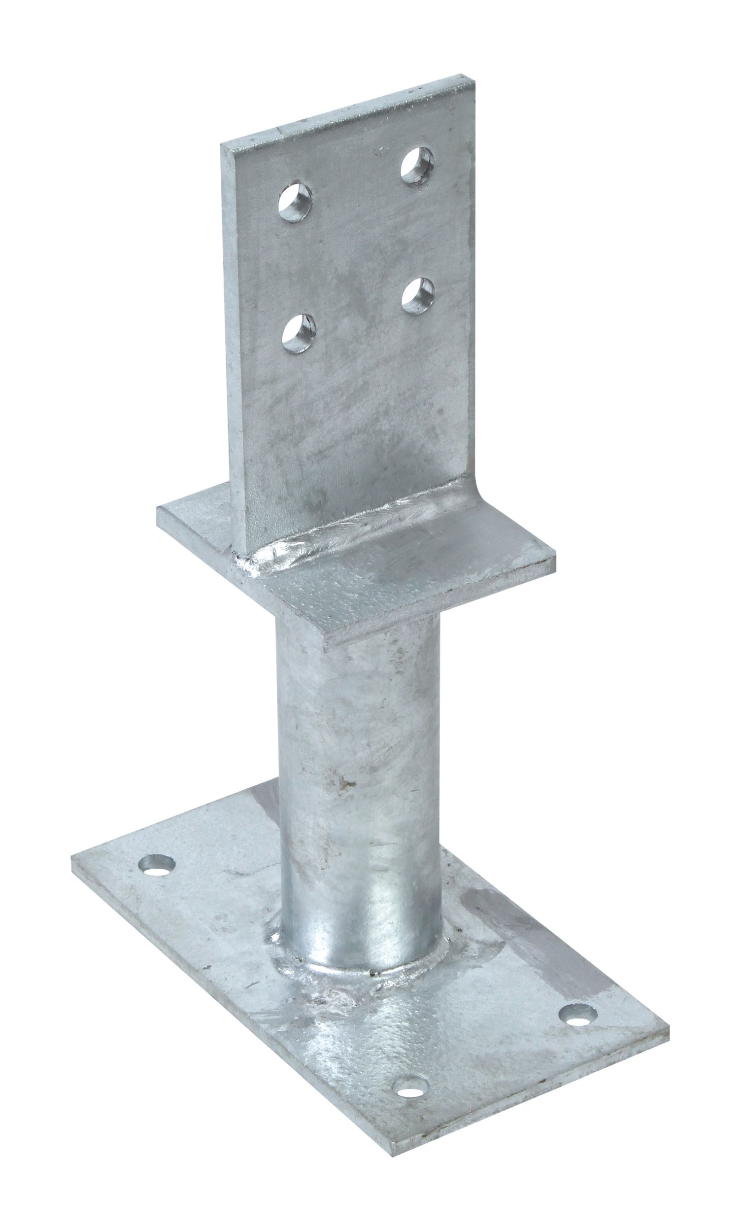 Alberts T-Pfostenträger mit Steg, feuerverzinkt, zum Aufschrauben, 130 x 150 mm Produktabbildung