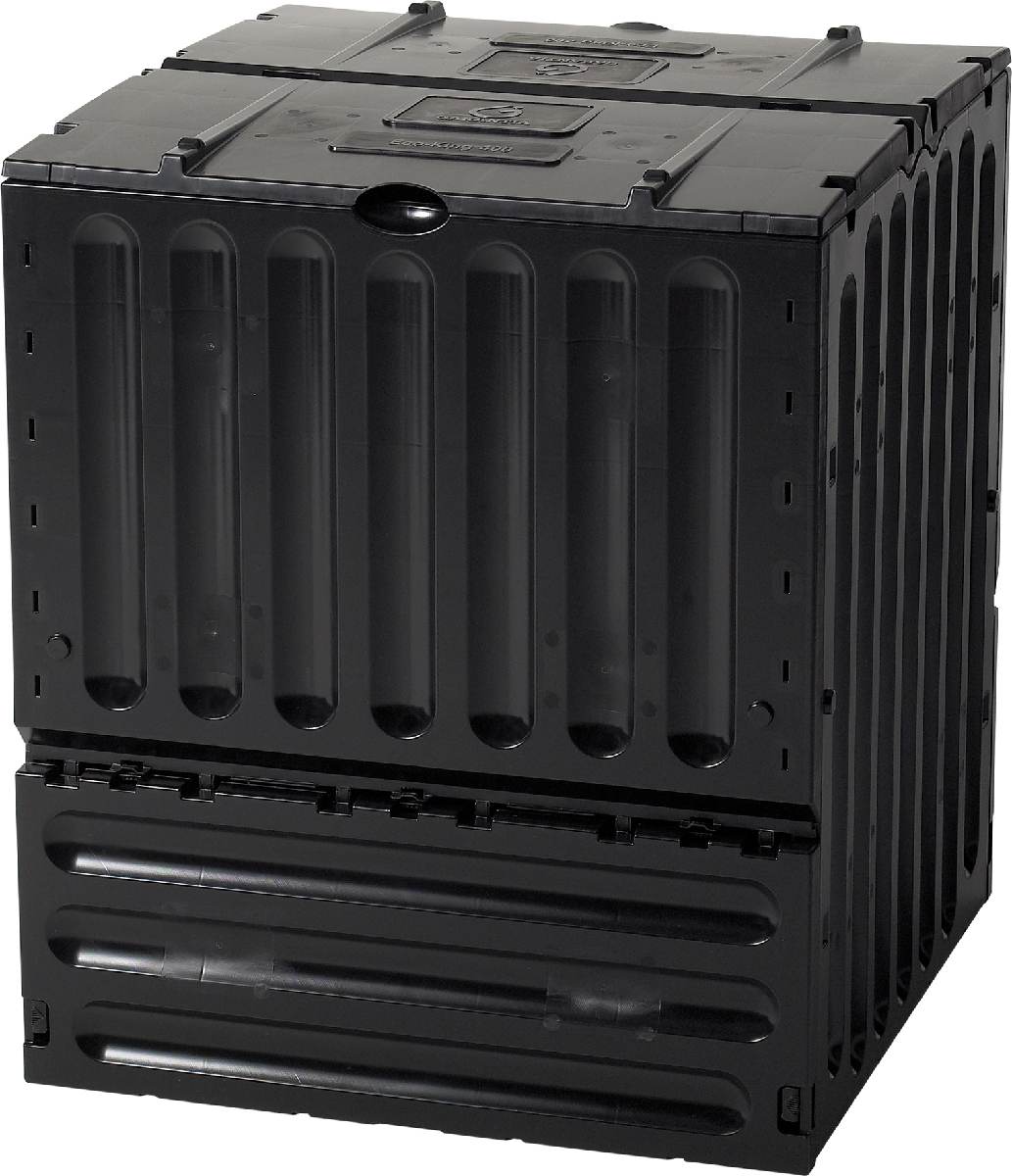 GARANTIA ECO-KING Komposter für den Garten, Schnellkomposter aus Kunststoff, Anthrazit, 400 L Produktabbildung
