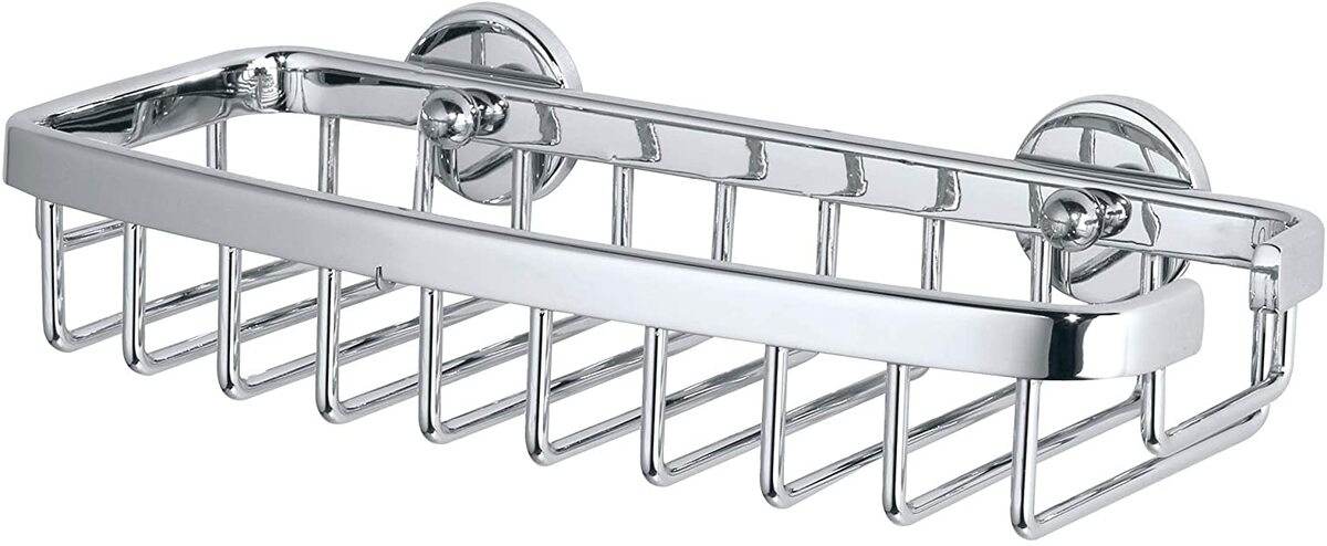 tesa Aluxx Duschkorb, inkl Klebelösung, Ohne Bohren, Aluminium, Rostfrei Produktabbildung 1