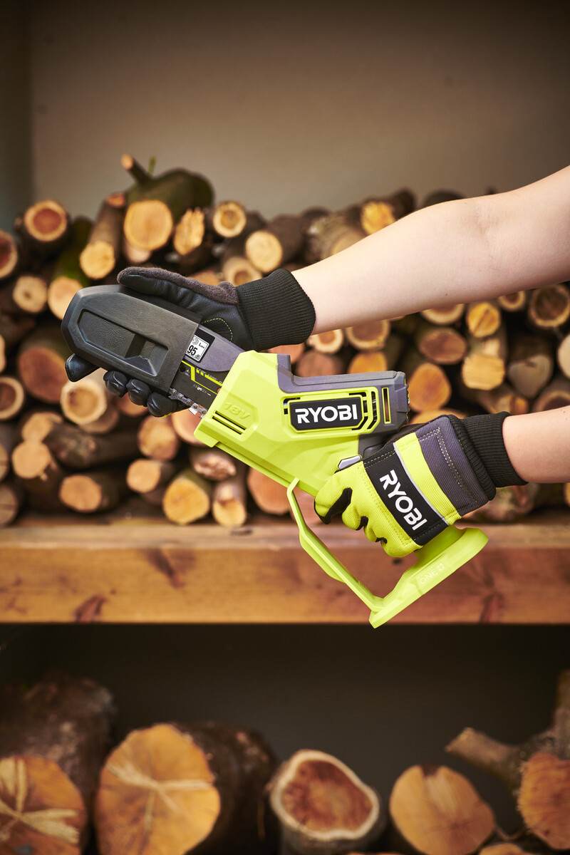 B-Ware RYOBI 18 V ONE+ Brushless Akku-Einhand-Kettensäge, 10cm Schwertlänge, ohne Akku und Ladegerät Produktabbildung 9