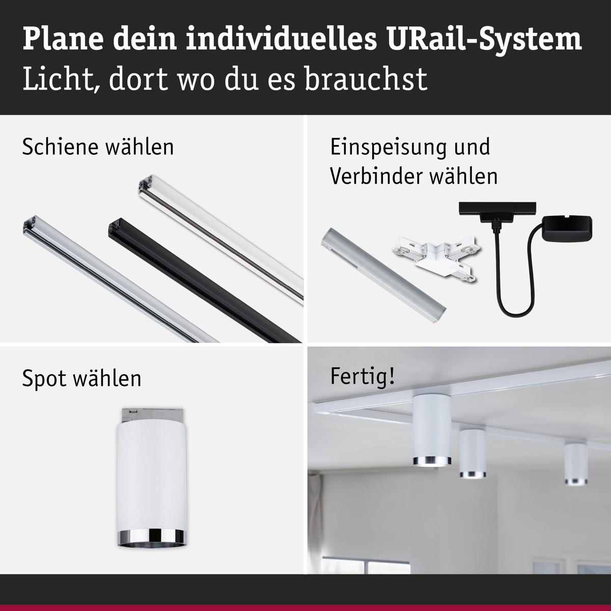 Paulmann URail Spot Tube in Signalweiß GU10 Produktabbildung 10