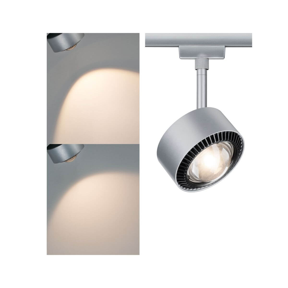 Paulmann URail LED Spot Aldan, 9 W, 480 lm, 2700 - 3000 K, Dimmbar, 230 V Schienensystem, Chrom Matt Produktabbildung